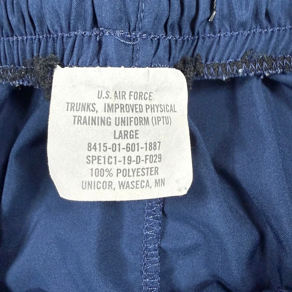 U.S. Air Force PT Shorts Men Large Blue Reflective IPTU Athletic Training Trunks